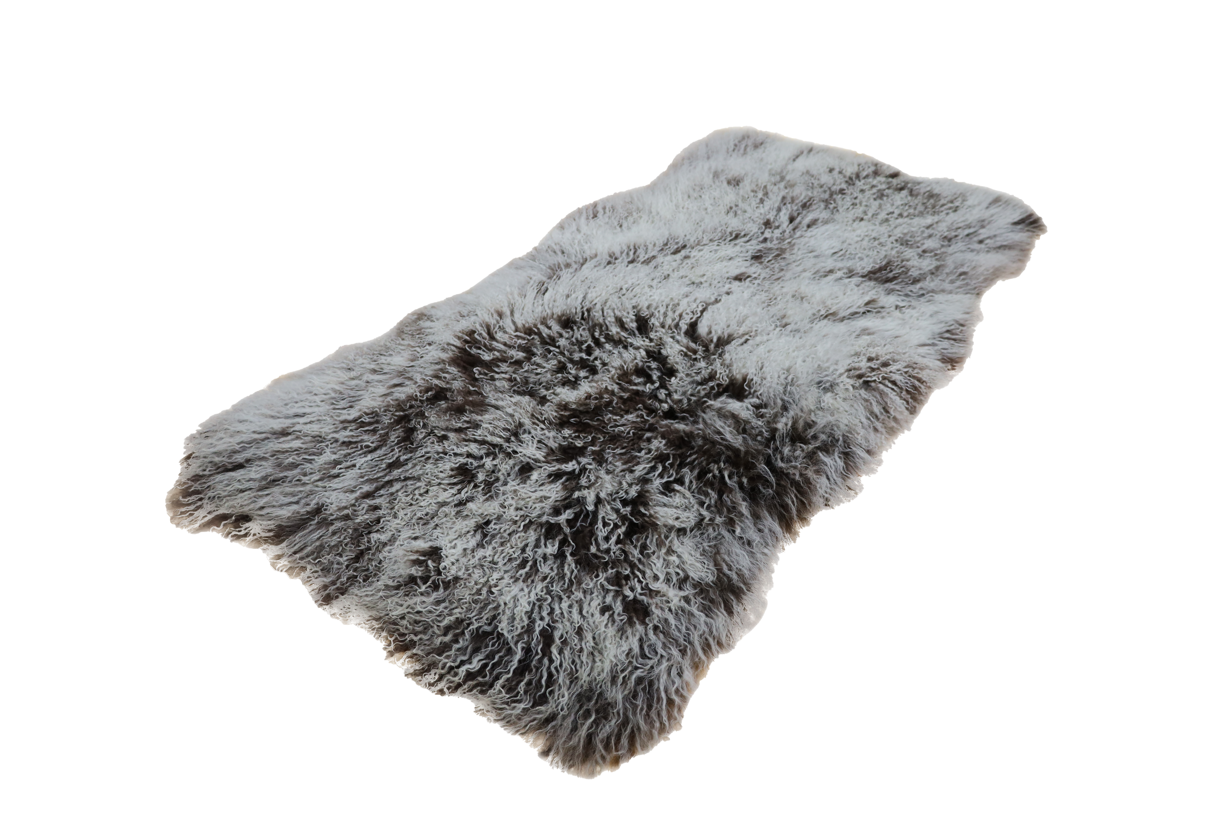 Gobi Gobi sheepskin hide with long curly Tibetan wool